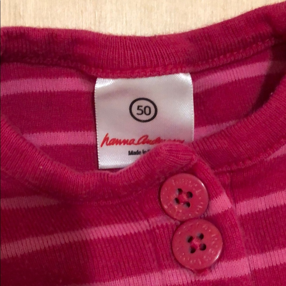 Pink and magenta button stripe baby dress - Picture 3 of 6
